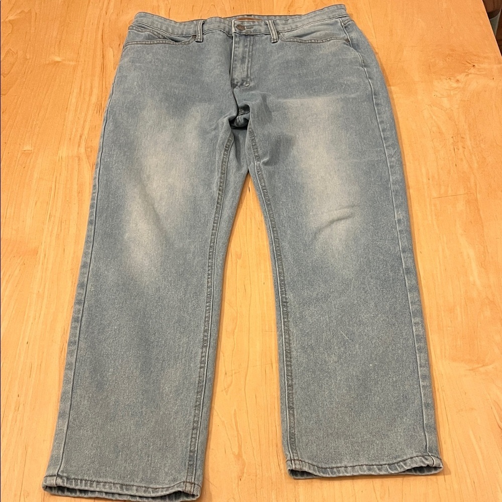French Connection Men's Washed Blue Straight Jeans
